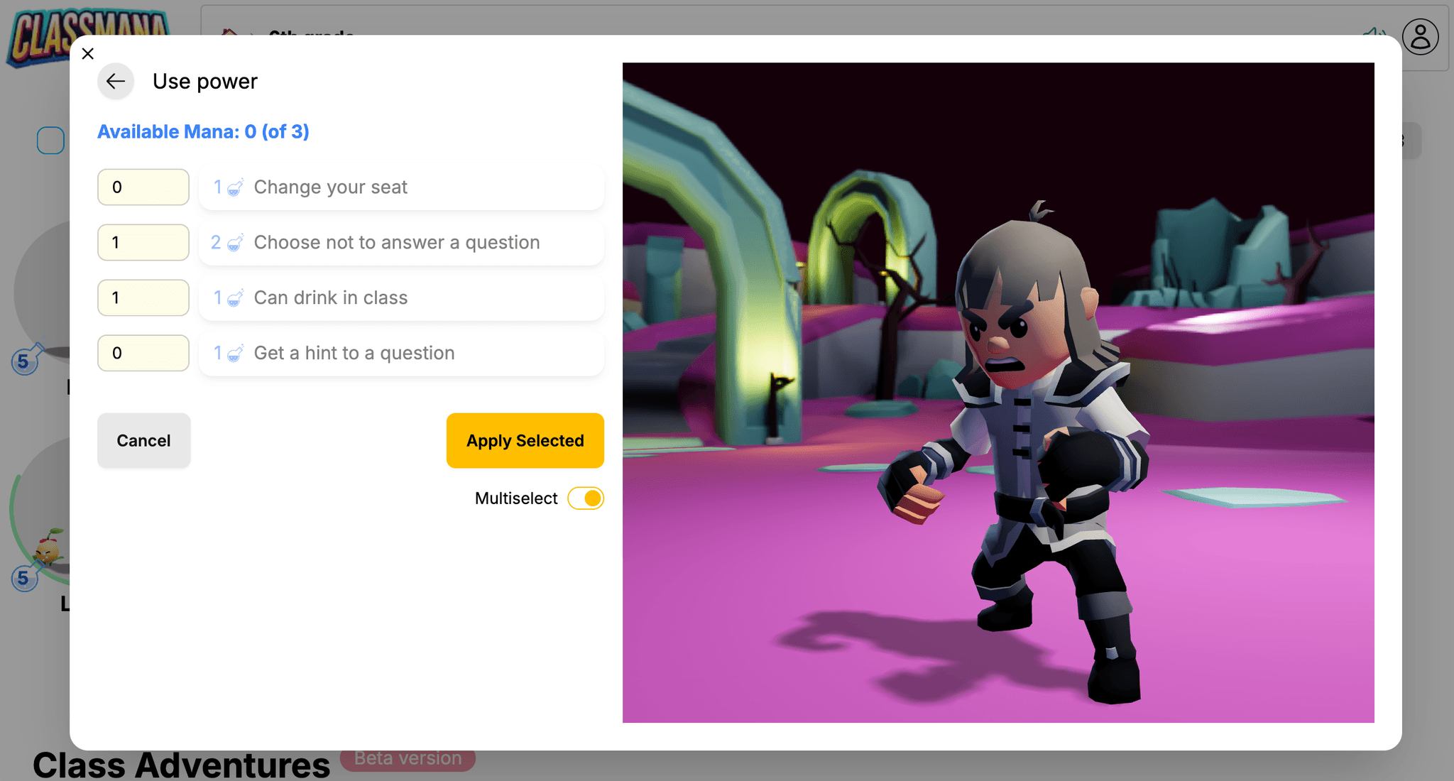 Güçler için çoklu seçim modu geçişi