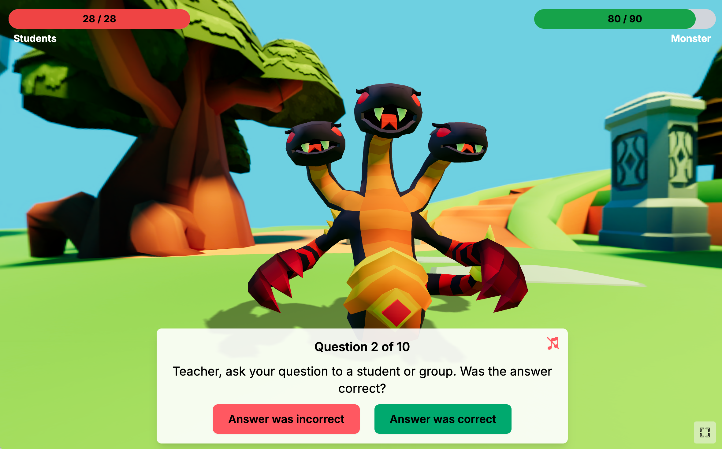 Canavar Savaşı oyun ekranı